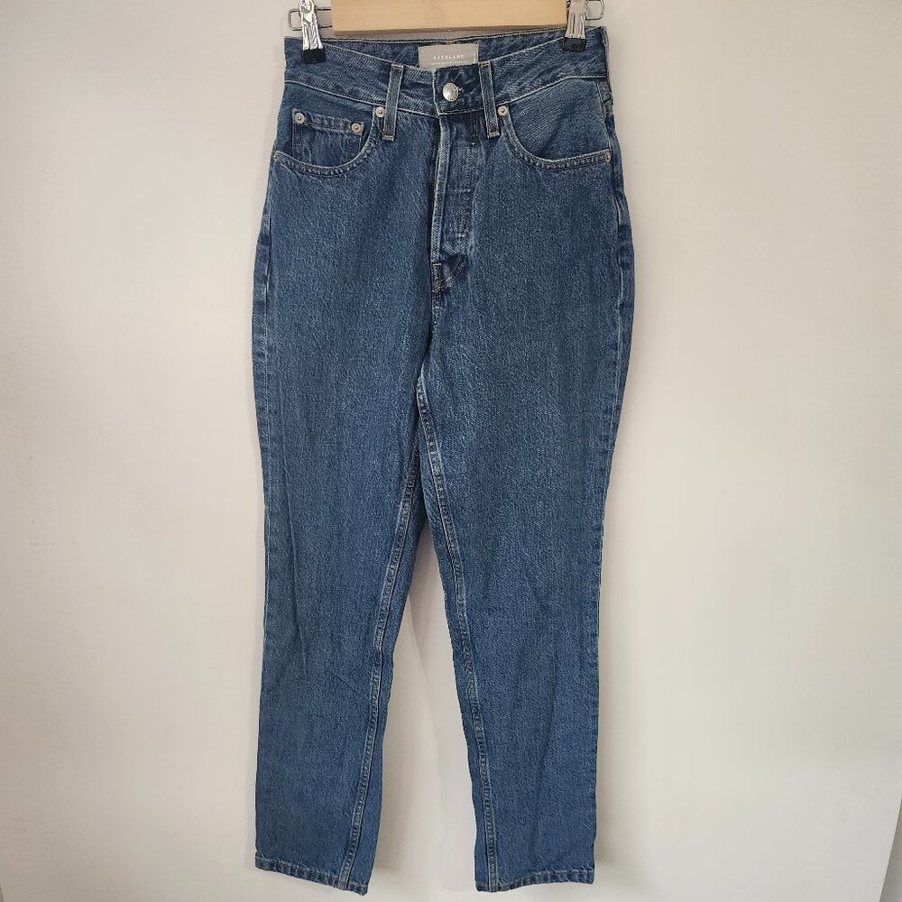 Everlane Curvy 90s Cheeky Straight Jean Women’s 25 Regular High Rise Blue Denim